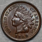 AU-UNC 1888 Indian Head Cent, Fully Lustrous & Sharply Struck.