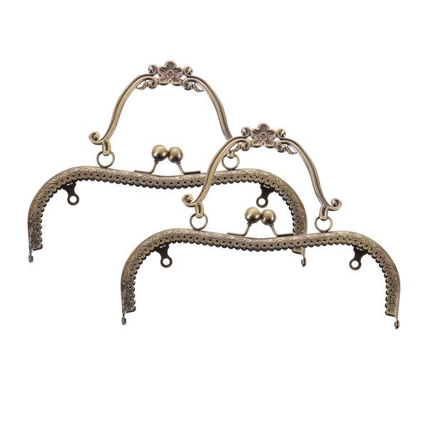 2 StüCk Metall-GeldböRsenrahmen, 20Cm Bogen-Kussverschlussrahmen (Bronze)-image