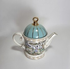 Staffordshire English Sadler Hunting Teapot Vintage Coffee Maker Staffordshire English Sadler Hunting Teapot Vintage Coffee Maker