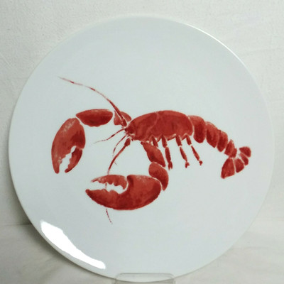 Studio Nova White Ceramic Y0723 Lobster Red Dinner Plate