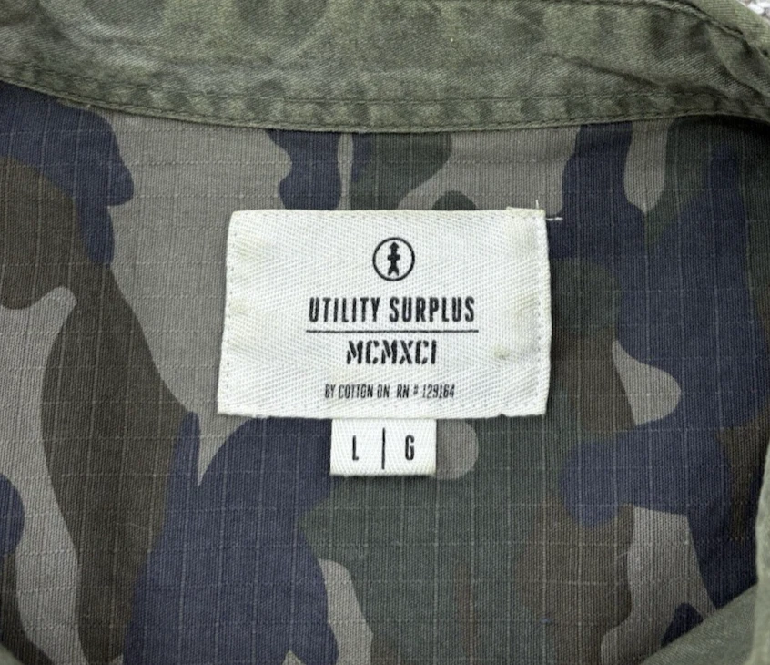 Camisa excedente de algodón para hombre L verde militar nacido 2 emoción Cali calavera tribu Foto 3 de 4