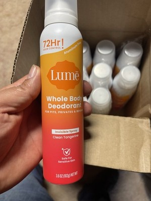 Lume Whole Body Deodorant Invisible Spray 3.6 oz 72-Hour 4 PCS Lot NEW
