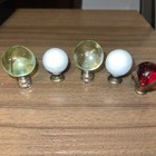 Vintage Lamp Finial Lot 5pc Glass Metal Mixed Styles Decorative — photo 1