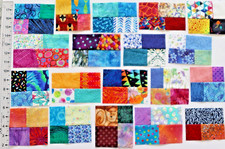 Lot of 100 Quilt fabric blocks Cotton Rectangles squares crazy crumb