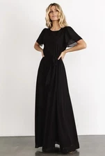 Baltic Born Naomi Short Sleeve Maxi Dress - Black