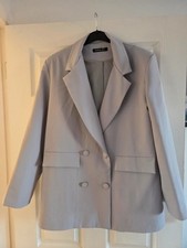 Boohoo Grey Oversized Blazer. Size Small