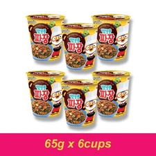 PALDO Pororo Jjajang Cup Noodles – Korean Kids Black Bean Instant Ramen (65gx6)