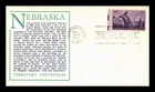 DR JIM STAMPS US COVER NEBRASKA TERRITORY CENTENNIAL FIRST DAY ISSUE