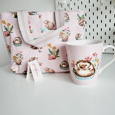 Cath Kidston Pink Hedgehogs Small Tote Lunch Bag And Hedgehogs Stanley Mug Rare