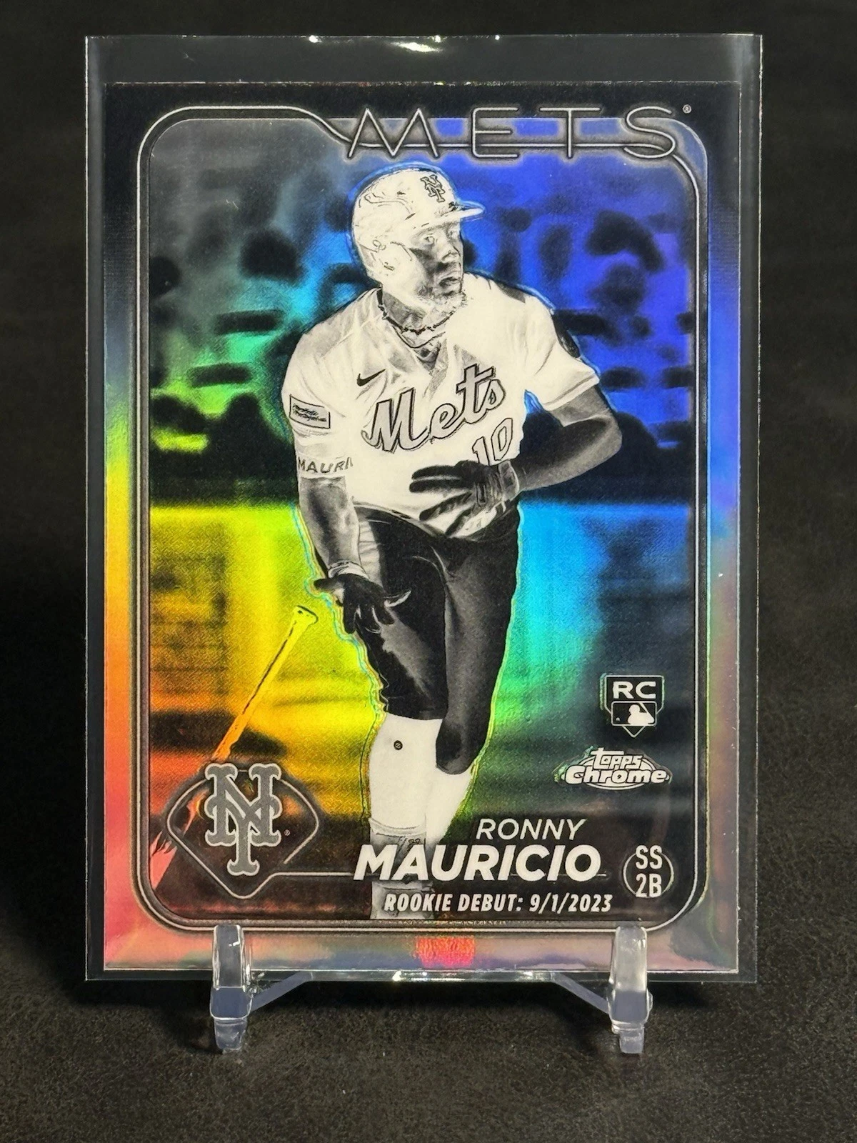 2024 Topps Chrome Update Ronny Mauricio RC Rookie Debut Negative Refractor Mets