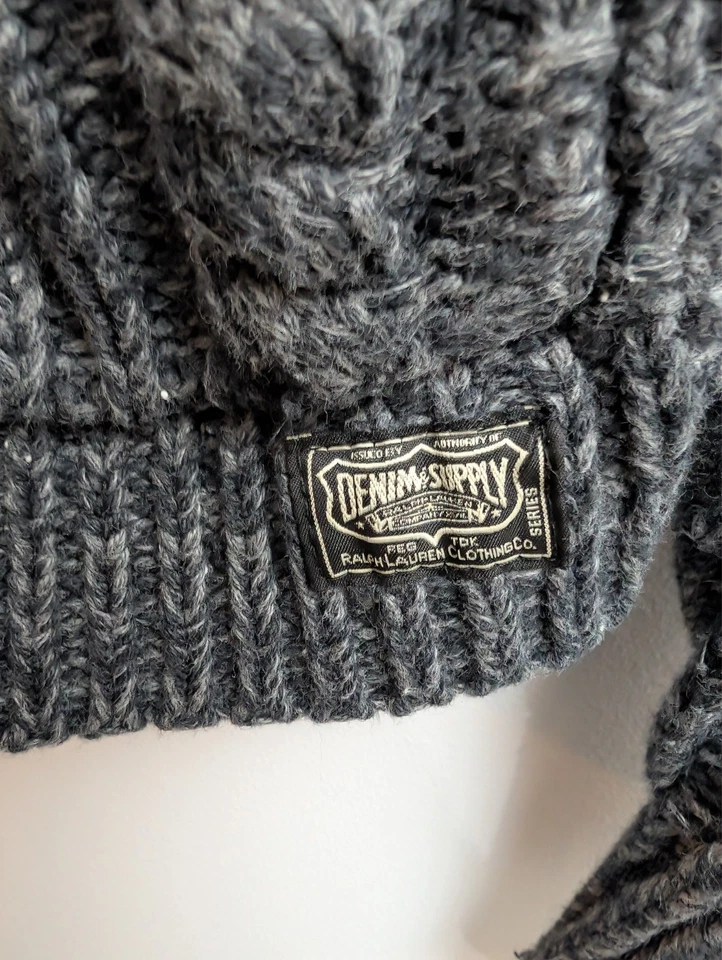 Suéter Denim & Supply Ralph Lauren Tejido con Cable Cuello Chal Talla M Foto 3 de 4