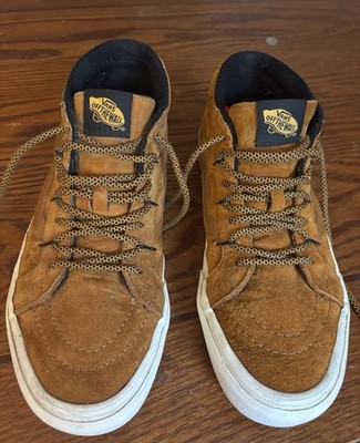 Vans Sk8-Mid Scotchgard Suede Wheat Brown Skate Shoes Men s 9