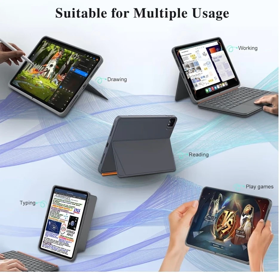 iPad Air 11 inch Case with Keyboard (M3 M2 2025 2024),Pro 11,iPad A16 11th/10th - Image 3 of 4