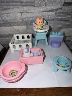 Fisher Price Little People Nursery Baby Furniture Accessory Lot Crib High Chair