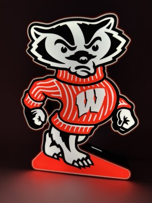 #ad Wisconsin Badgers Light Up LED Sign $39.99