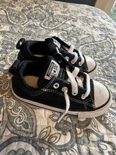 Converse Shoes Toddler 8 Chuck Taylor All Star Low Sneakers Black Canvas Lace Up