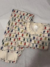 Hanna Andersson Winter Pajama Set Adult Large Christmas Lights Pants Shirt