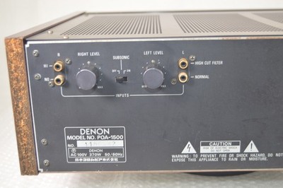 Denon POA-1500 Stereo Power Amplifier Precession Audio Component