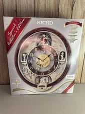 SEIKO Musical Motion Christmas Wall Clock Swarovski Crystals Collectors Working