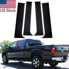 4pcs Glossy Black Pillar Posts Window Door Cover Trim For Ford F-250 1999-2014