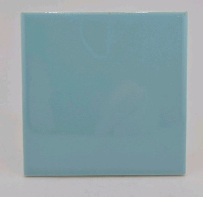  Vintage American Olean Ceramic Tile: Turquoise Flat 4.25'' X 4.25'' NOS