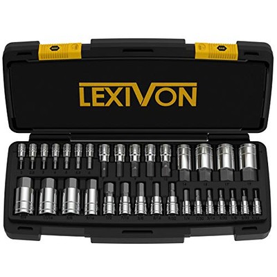 LEXIVON Master HEX Bit-Steckschlüsselsatz, Premium S2 legierter Stahl | komplett 32-teilig,