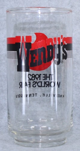 Wendy's 12 Oz Drinking Glass The 1982 Worlds Fair Knoxville, TN Wendys