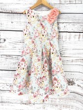 Pippa  Julie floral wedding Party Midi Flare Sleeveless dress Girl 8 Blue