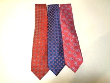 CANALI LOT OF 3 100% SILK NECK TIES