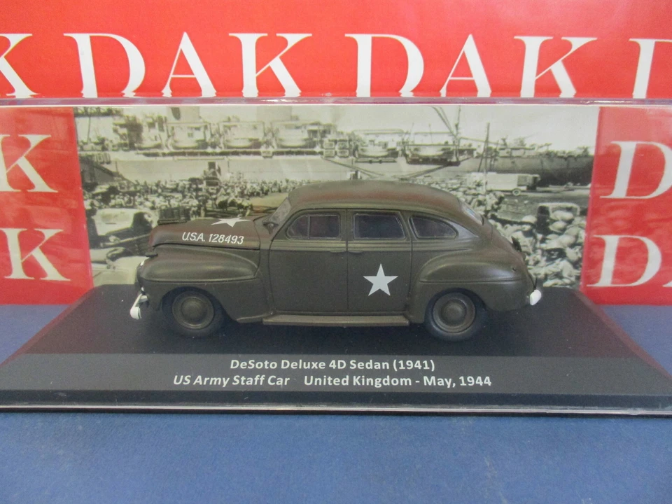 Die cast 1/43 Modellino Auto DeSoto Deluxe 4D US Army Staff Car UK 1944 - Immagine 4 di 4