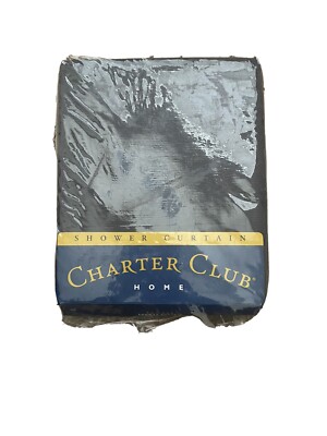 NIP CHARTER CLUB HOME FOLIAGE Blue PRINT SHOWER CURTAIN 72 * 75  100% COTTON