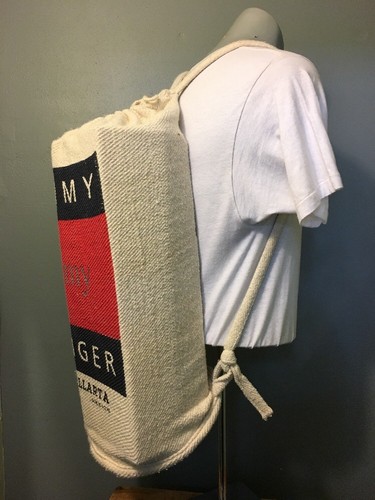 Vtg 1990s 90s Tommy Hilfiger Baja Backpack Spellout Logo Pouch Beach Tote Bag - Picture 3 of 8