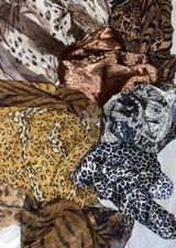 Mix SCARF LOT Leopard lion tiger Safari Zebra Giraffe Cheetah Print animal  