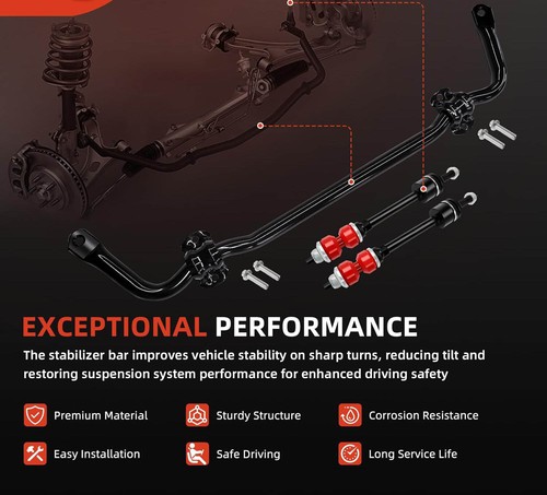 Stabilizer Sway Bar Front For 2011 2012 2013 2014 2015 2016 2017 2018 Ram 1500 - Foto 3 di 8