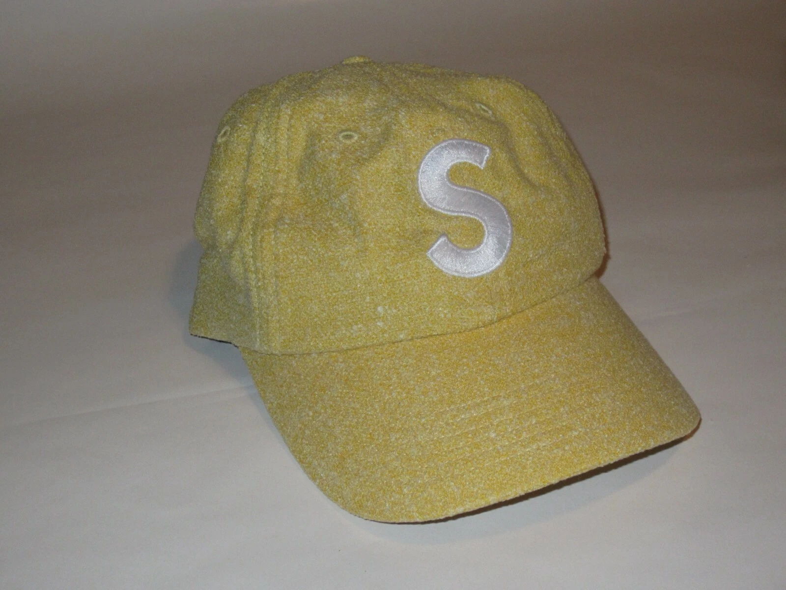 Casquette chapeau SUPREME NY Terry S logo 6 panneaux JAUNE réglable NEUF S/S 2021