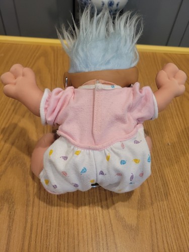 Treasure Troll SOFT BODY 14" BELLY JEWEL Tot Doll Ace Novelty Plush Blue Hair  - Picture 7 of 11
