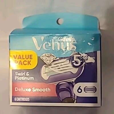 Gillette Venus Deluxe Smooth Swirl Refill Blades - 6 Cartridges