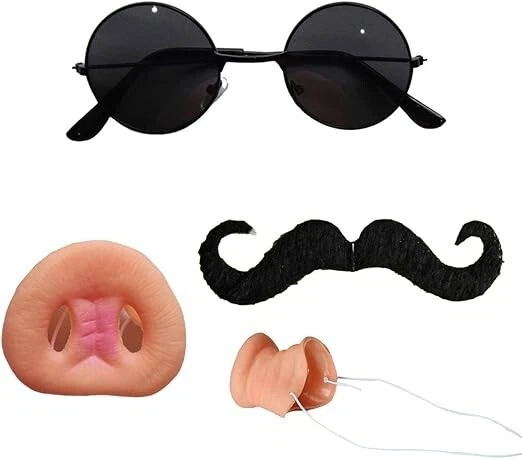 Porco Rosso Pilot Cosplay Halloween Nose Mustache Hat Goggles Scarf Set JAPAN - Photo 3/3