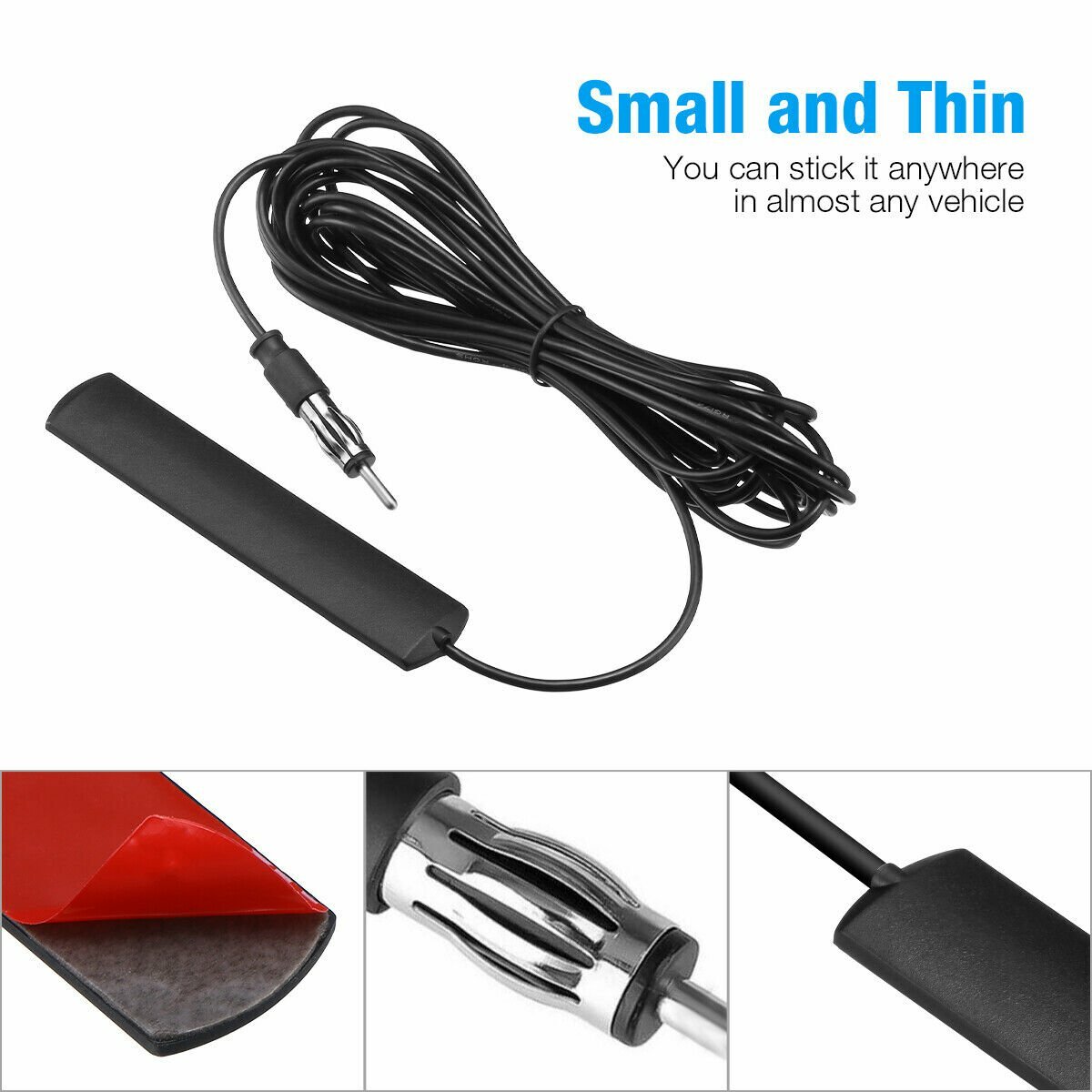 Car AM FM Radio Stereo Hidden Antenna Stealth For Vehicle Truck Motorcycle Boat