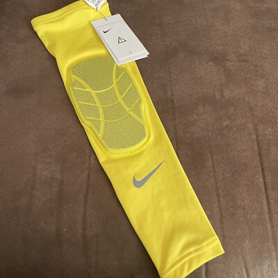 Nike Pro Hyperstrong Basketball Sz L/xl Padded Arm Sleeve Yellow 746970-729