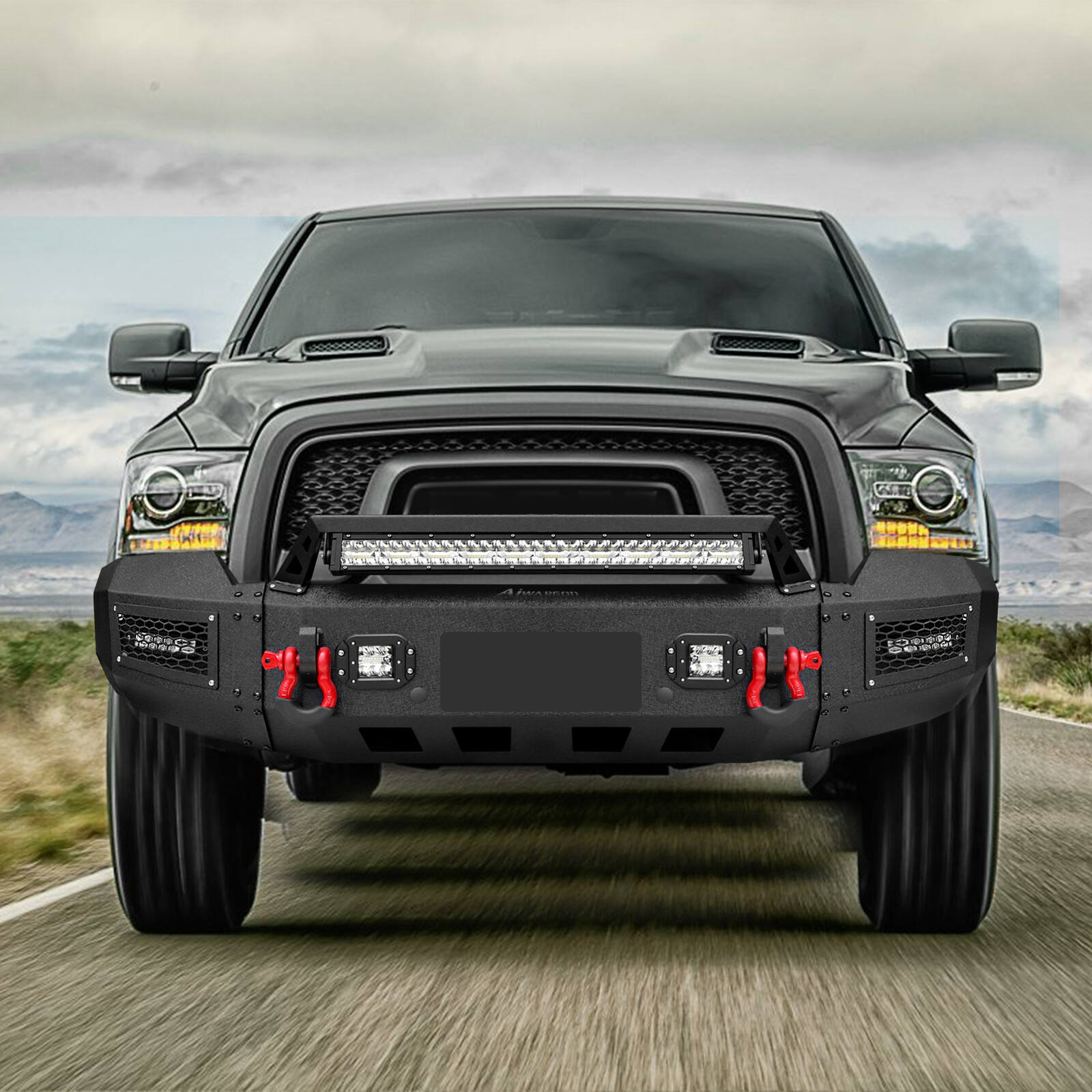 2019-2022 Dodge Ram 2500 3500 Steel Front Bumper with Winch Plate by Aaiwa