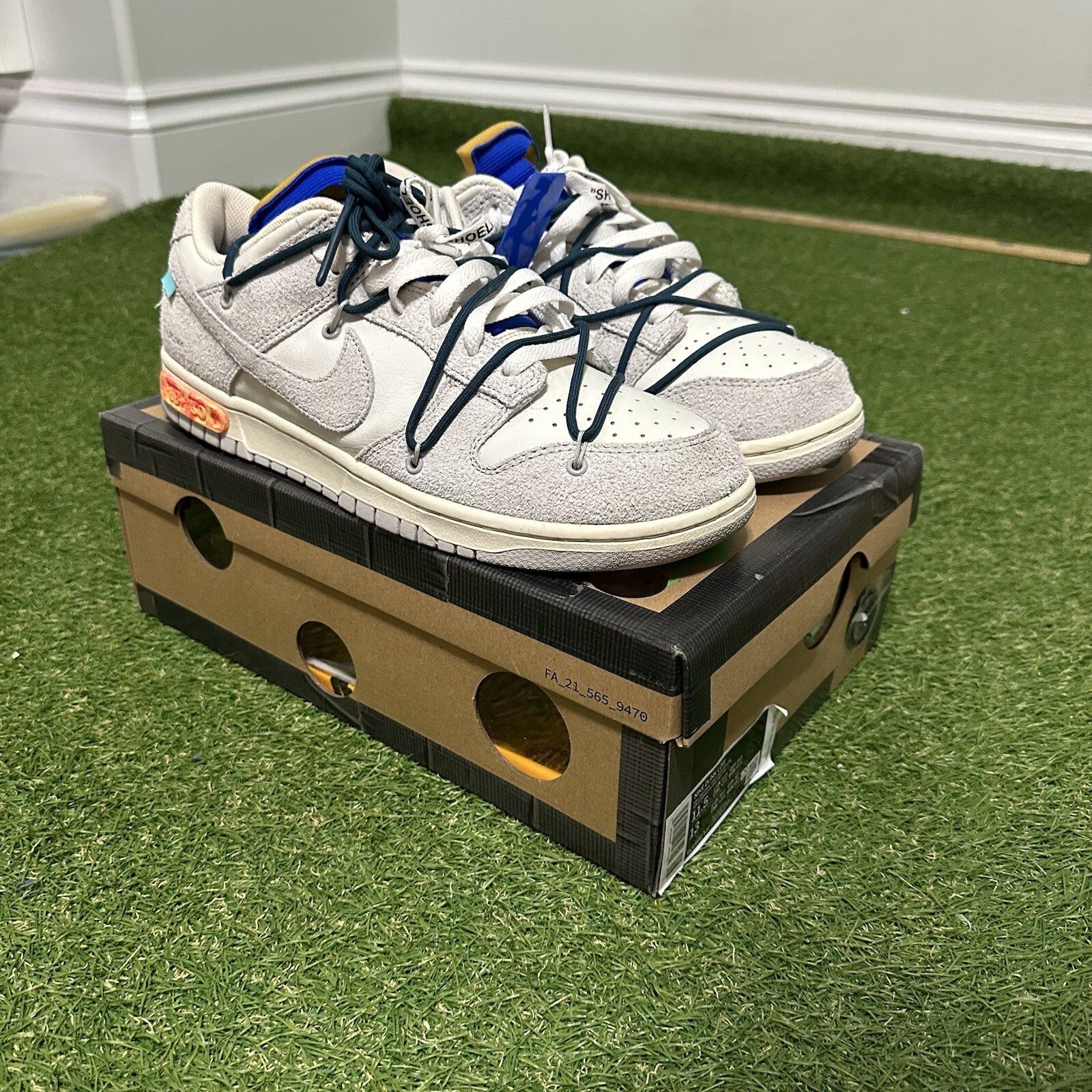 OFF WHITE X NIKE Nike Dunk Low x Off White 'Lotto 16 di 50' Uomo Taglia 11.5 Usate DJ0950 111