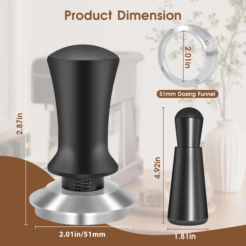 51mm Espresso Accessories Kit, Spring Loaded Calibrated Tamper, WDT Tool and - Imagem 3 de 4