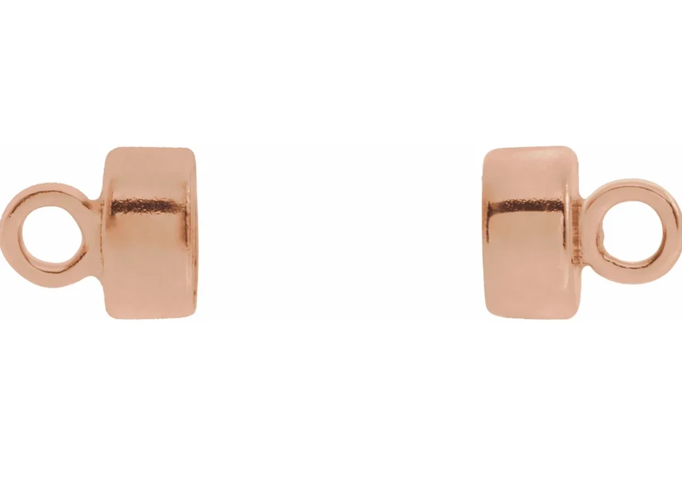 4.5mm TINY 14k Rose GOLD FILLED MAGNETIC CLASP 1/2" Extender 5mm spring ring USA - Image 2 of 4