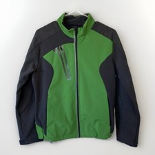 North End Softshell Jacket Women’s M Water-Repellent Fleece-Lined Green & Gray