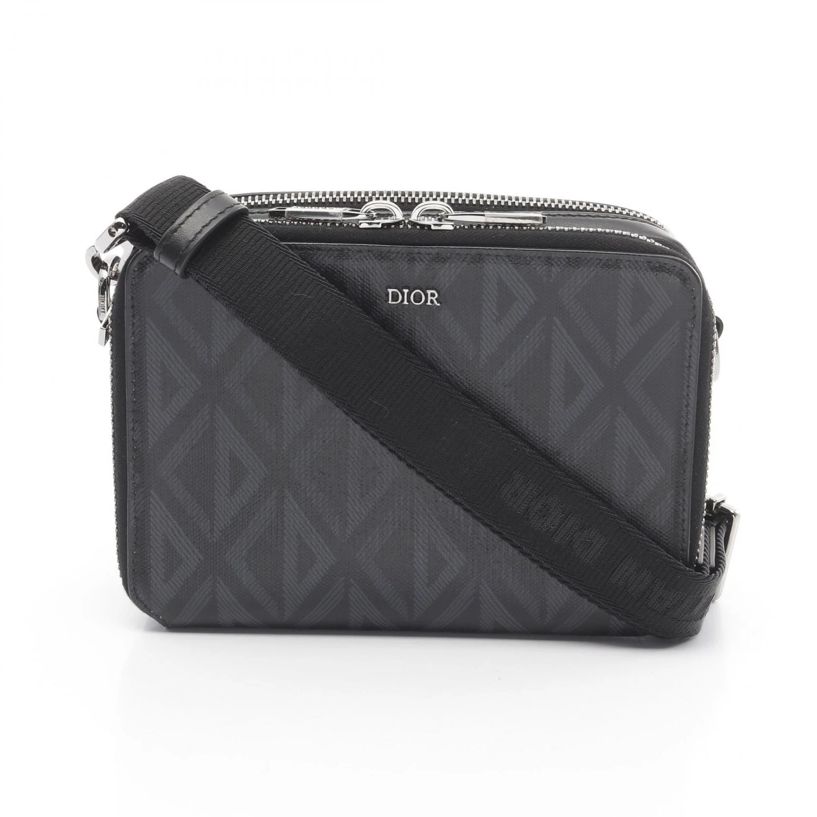 Sac bandoulière Dior Messenger CD Diamond 2ESBC119DCO toile cuir noir occasion