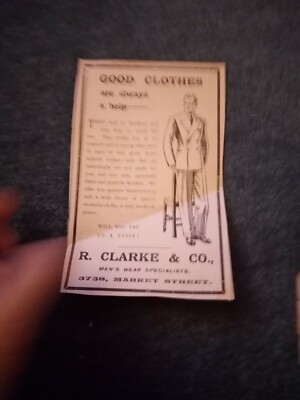A3h Ephemera 1930 Werbung Falmouth r Clarke Schneider gute Kleidung immer eine Hilfe 