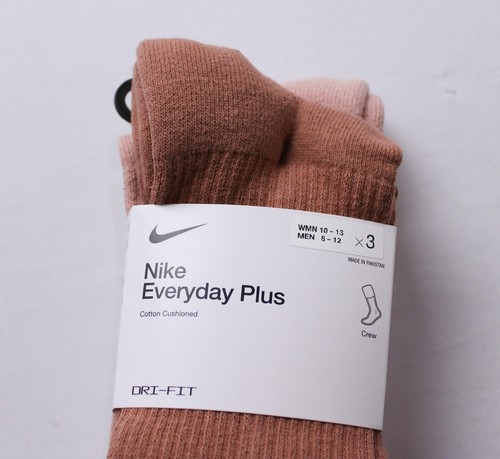 Nike Women's Everyday Plus Cushioned Crew Sock 3-Pack DM3 Multicolor Large NWT - Picture 2 of 4