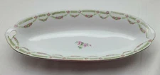 Oval China Dish  Bavaria Roses & Leaves 11" long Vintage