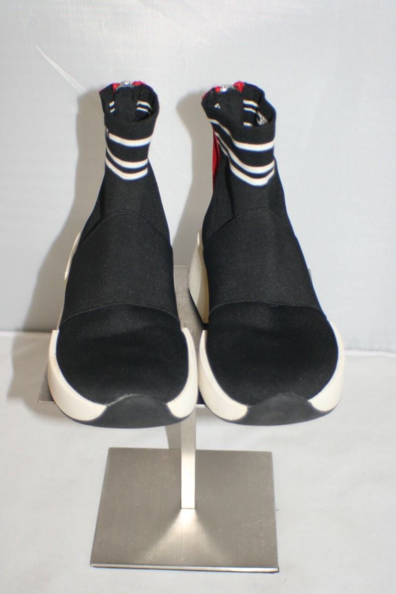 DKNY Donna Karan Women's Zip Back Logo High Top Sock Black